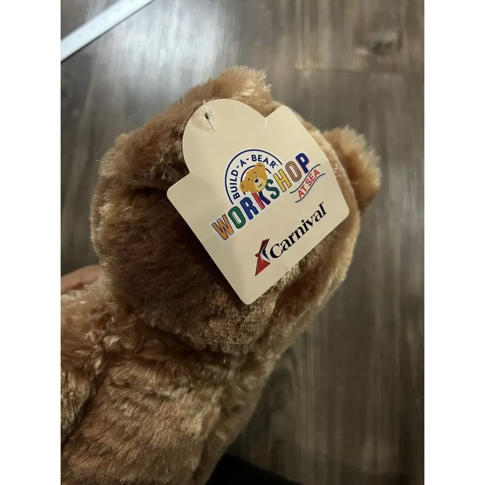 NEW Build A‎ Bear Carnival Cruise Ship Plush Logo Brown Bear Stuffed Animal